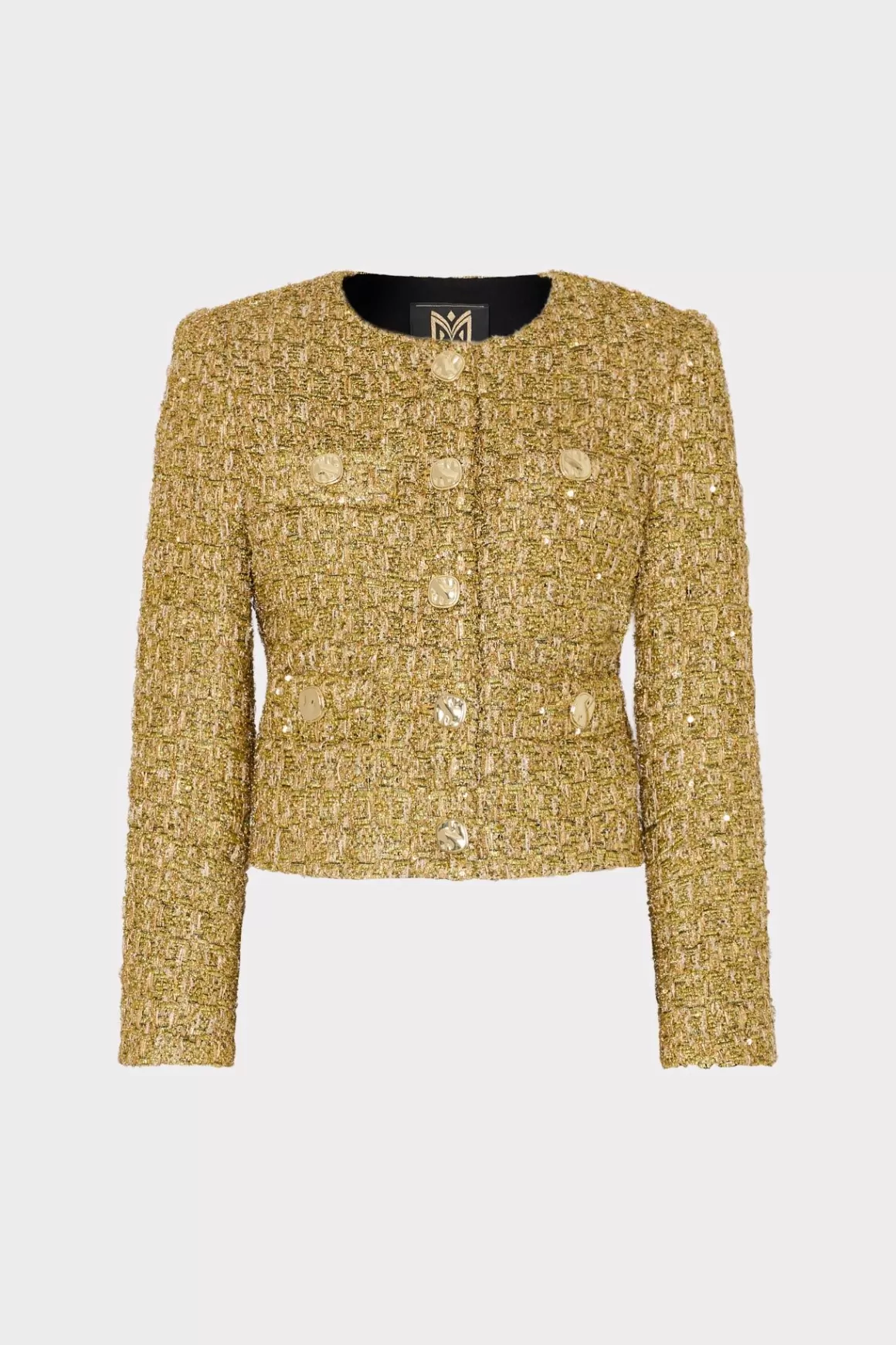 MILLY Coats & Jackets-Pheobe Metallic Tweed Jacket Gold