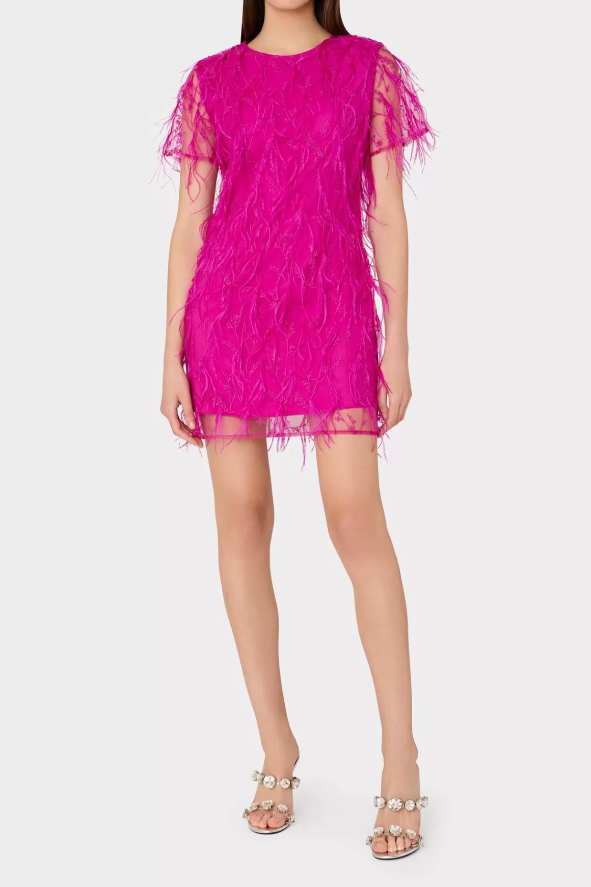 MILLY Pink Dresses-Rana Feather Dress Fuchsia