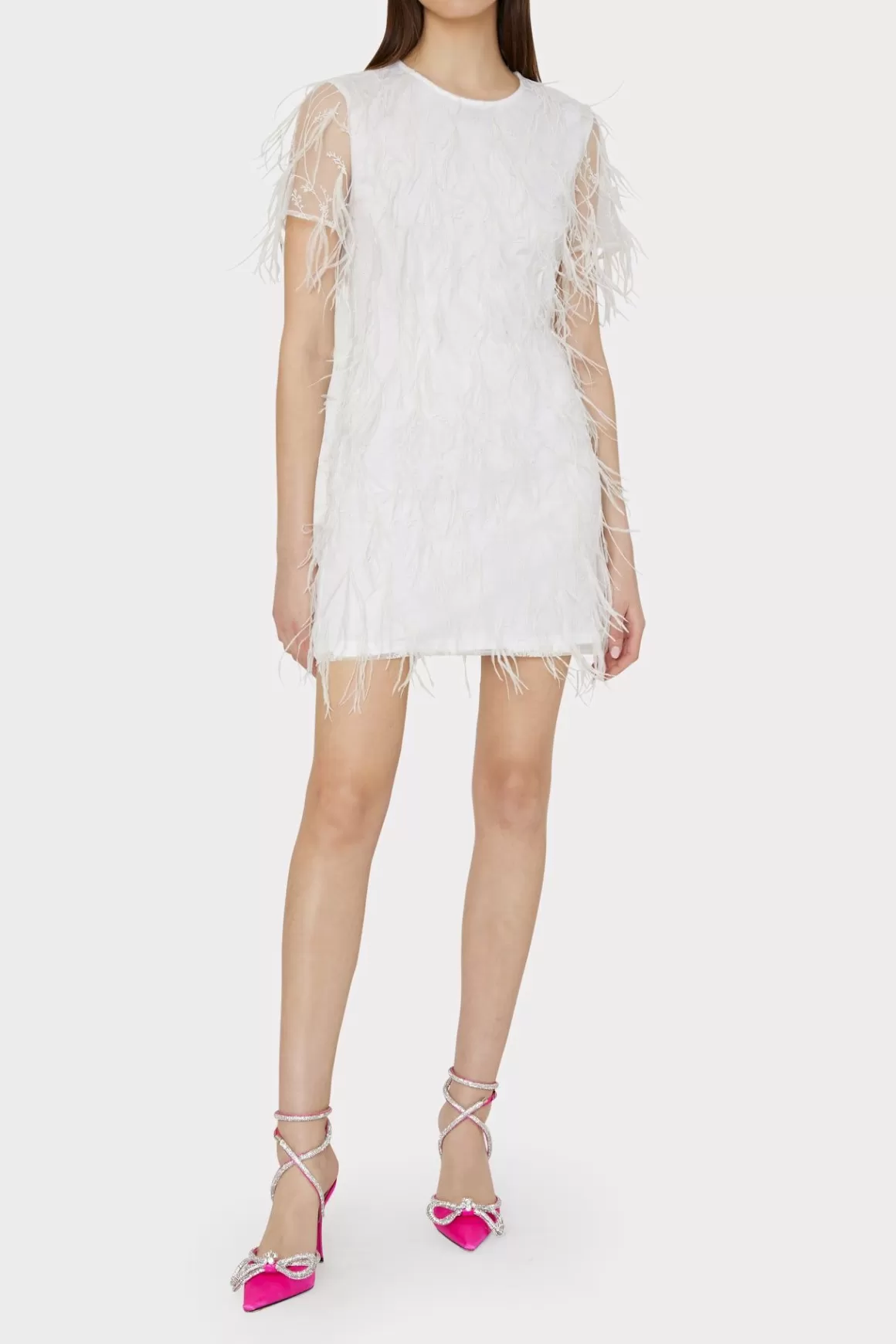 MILLY White Dresses-Rana Feather Dress White