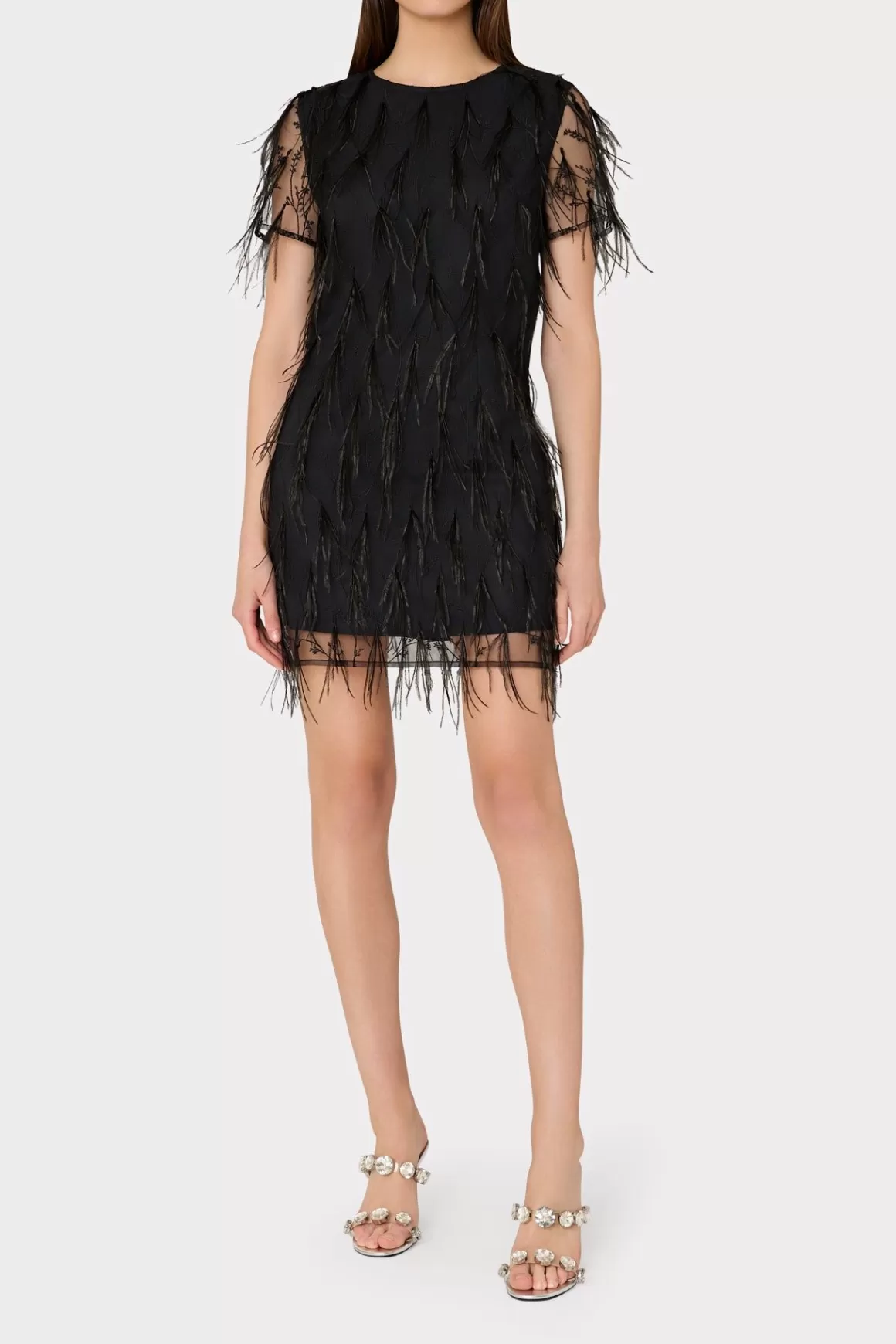 MILLY Little Black Dresses-Rana Feather Dress Black