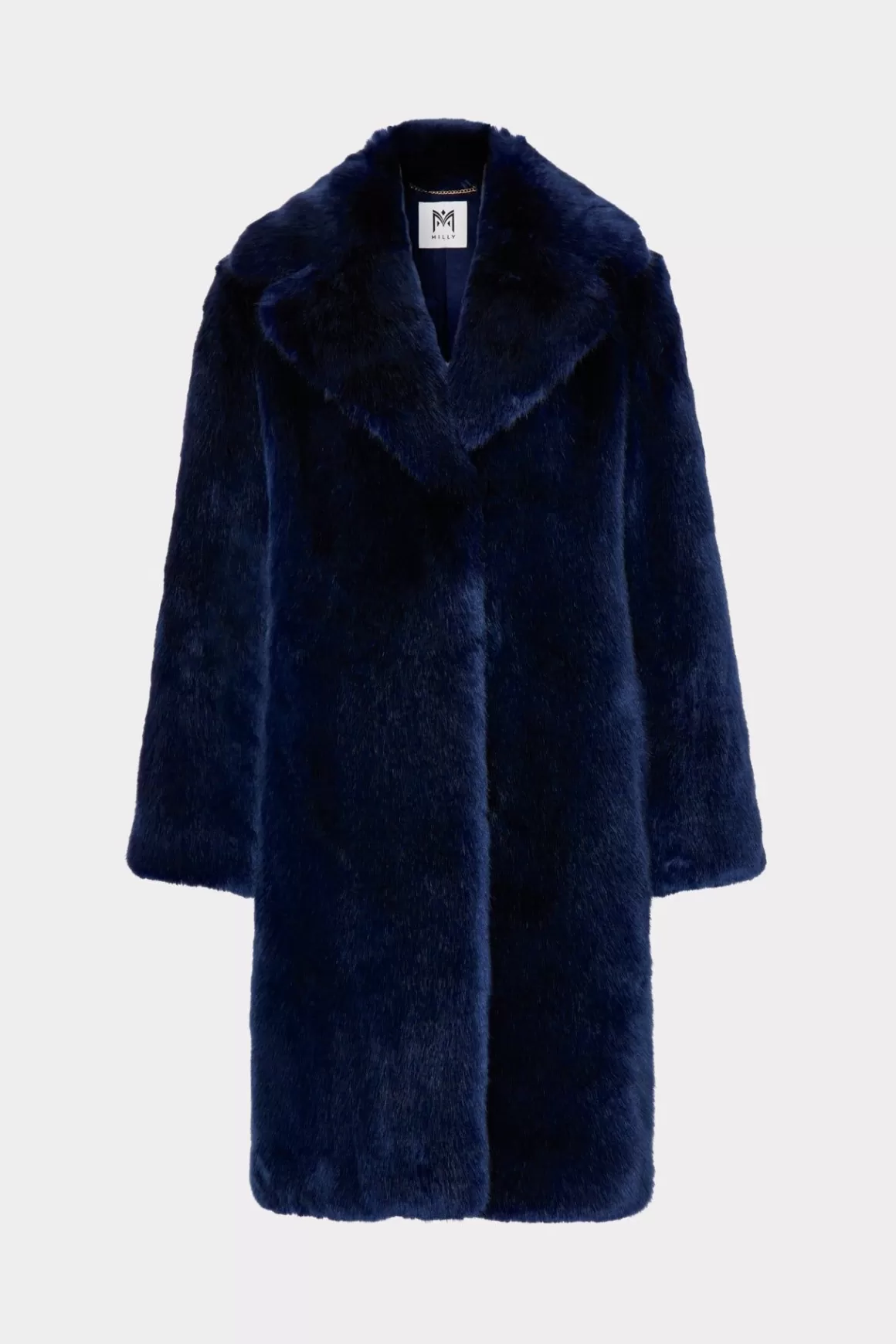 MILLY Coats & Jackets-Riley Faux Fur Coat Navy