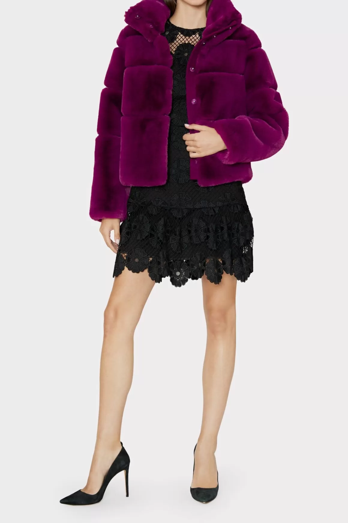 MILLY Coats & Jackets-Rivera Faux Fur Jacket Purple