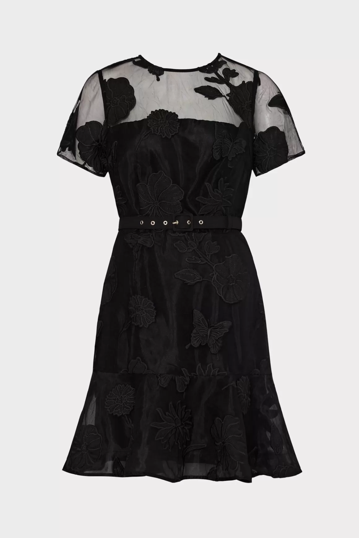 MILLY Guest Of Dresses-Rosie 3D Butterfly Embroidery Dress Black