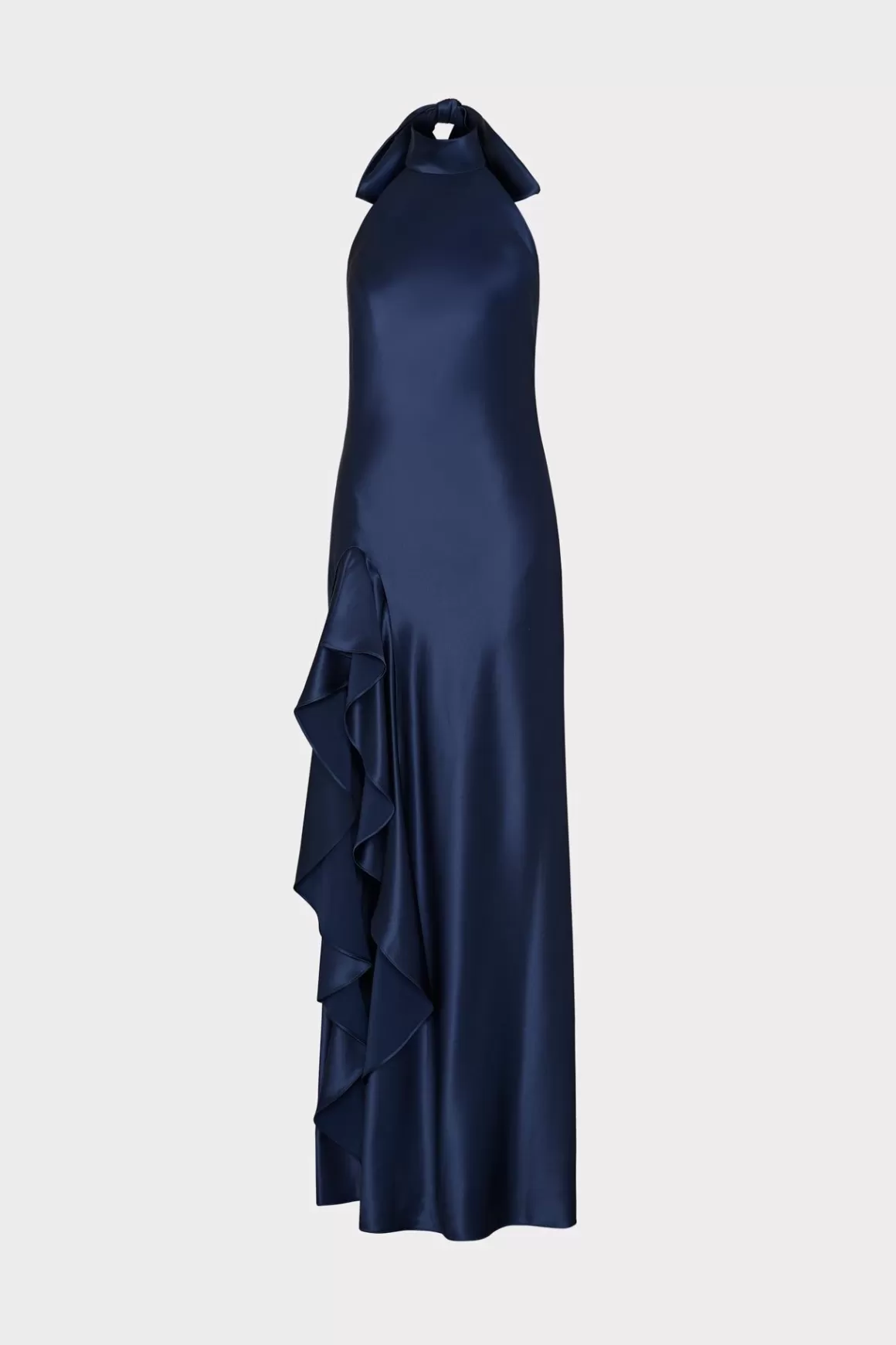 MILLY Jumpsuits & Rompers-Roux Hammered Satin Gown Navy