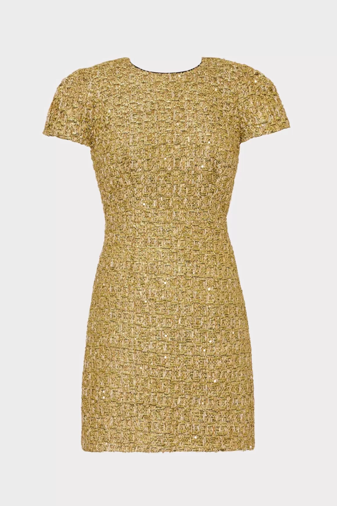 MILLY Jumpsuits & Rompers-Rowen Metallic Tweed Dress Gold