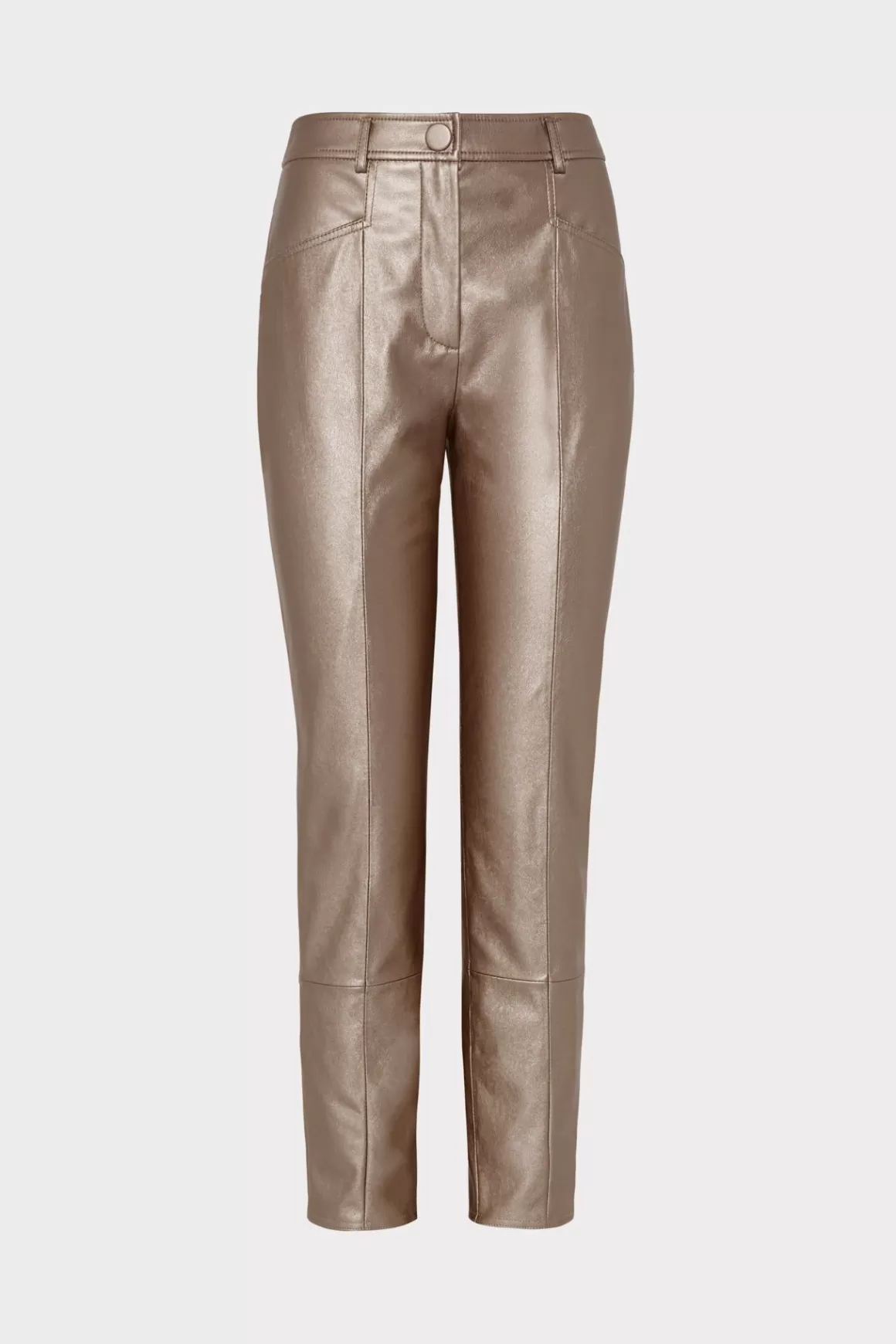 MILLY Pants-Rue Vegan Leather Pants Silver