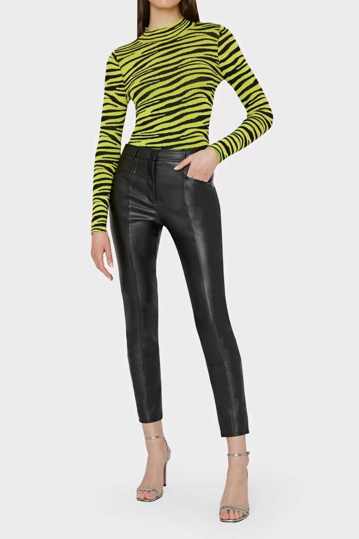 MILLY Pants-Rue Vegan Leather Pants Black