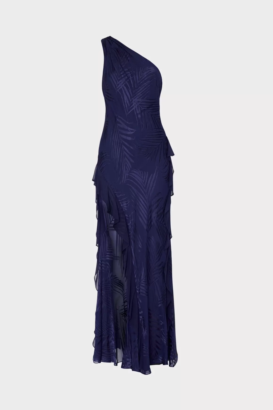 MILLY Maxi Dresses-Ryanna Chiffon Devore Dress Navy