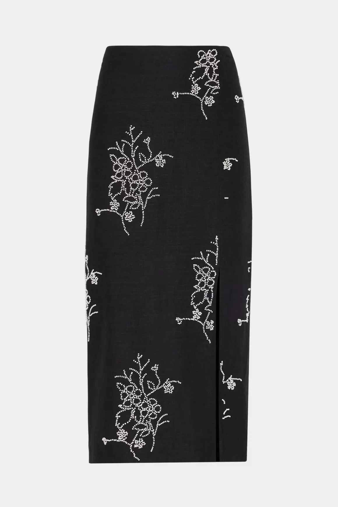 MILLY Skirts-Santanna Beaded Embroidery Skirt Black