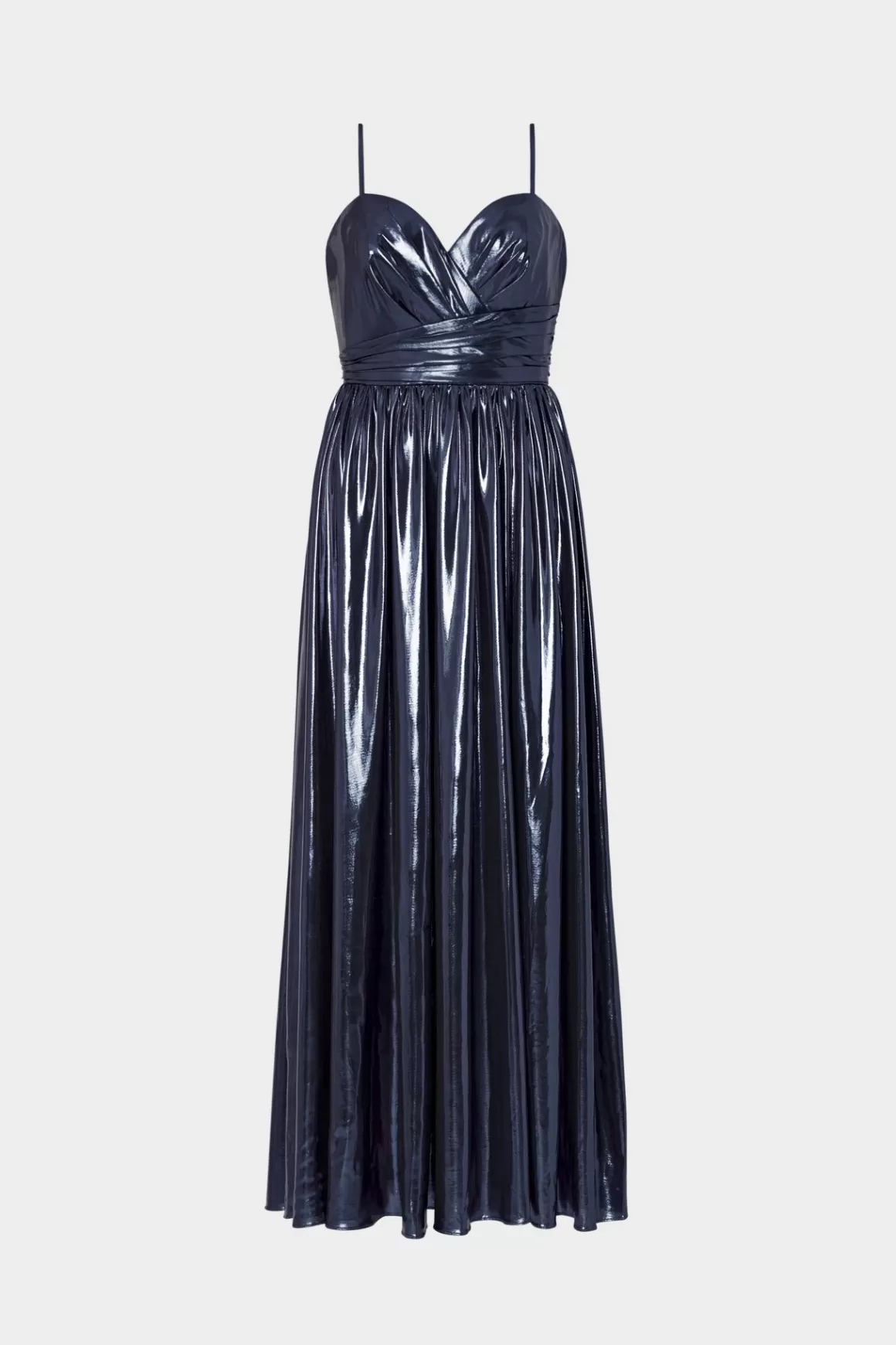 MILLY Maxi Dresses-Shannon Metallic Dress Navy