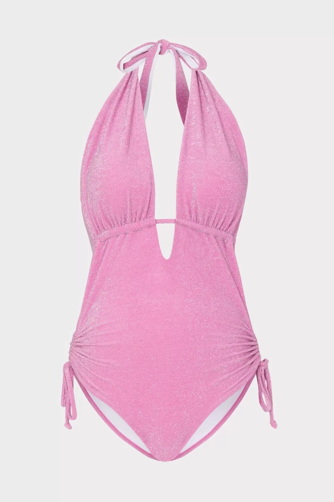 MILLY One Piece Swimsuits-Shimmer Halter One Piece Pink