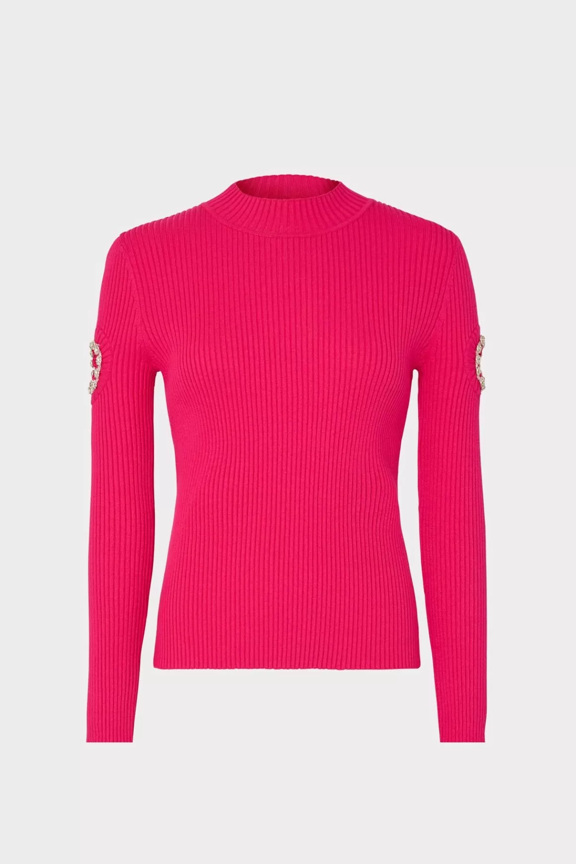 MILLY Sweaters & Knits-Shoulder Cut Out Knit Mock Neck Milly Pink