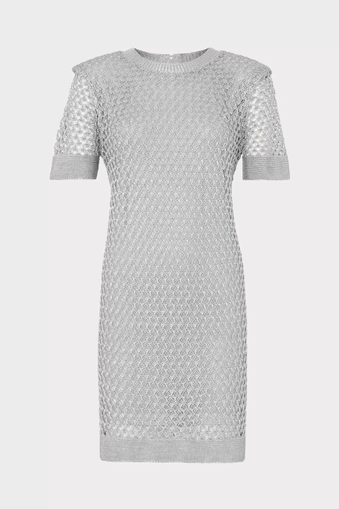 MILLY Sweaters & Knits-Sinclair Metallic Mesh Mini Dress Silver