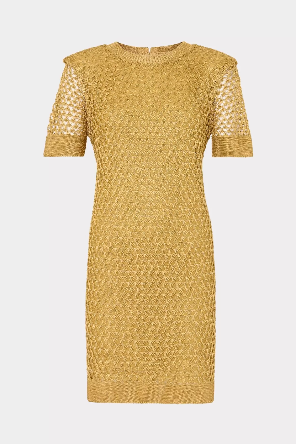 MILLY Sweaters & Knits-Sinclair Metallic Mesh Mini Dress Gold