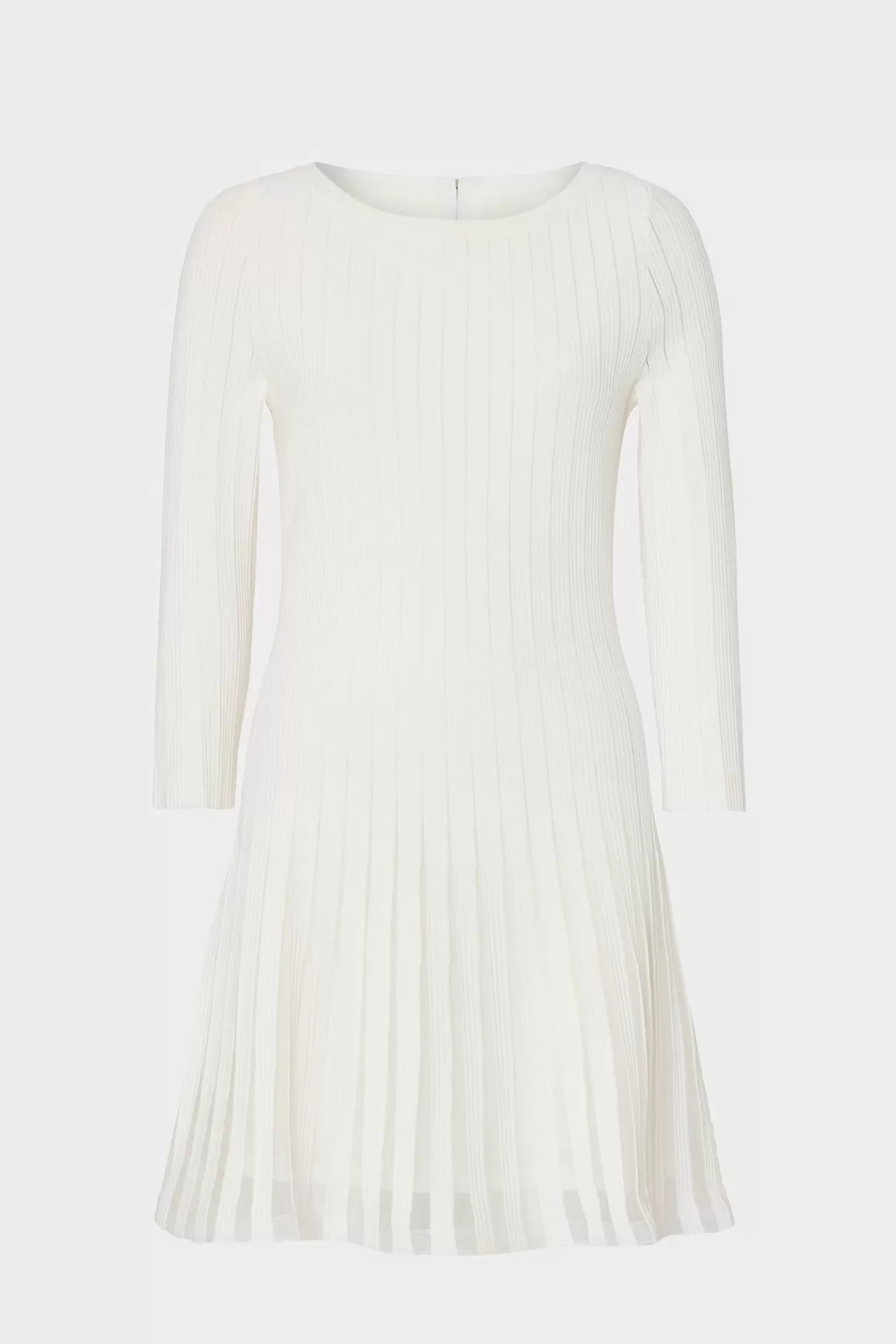 MILLY White Dresses-Tabitha Sheer Godet Mini Dress Ecru