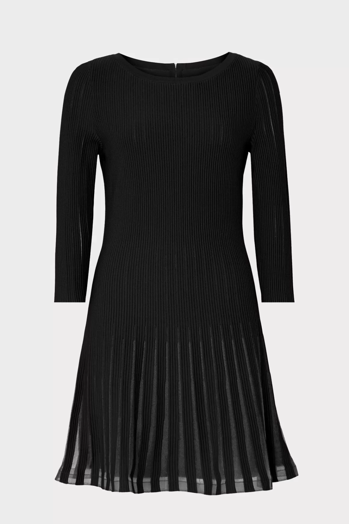 MILLY Sweaters & Knits-Tabitha Sheer Godet Mini Dress Black