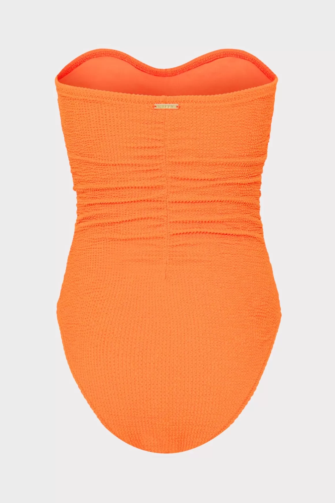 MILLY One Piece Swimsuits-Textured Ruched One Piece Neon Orange