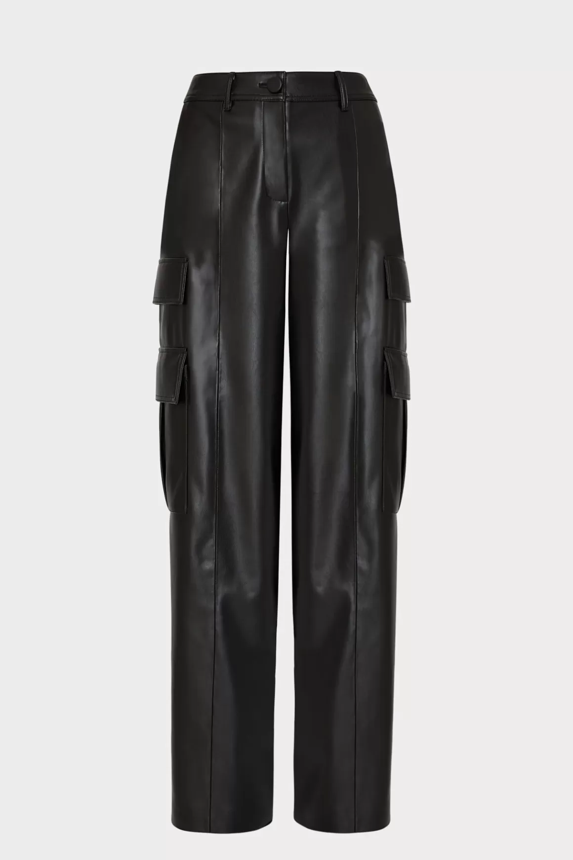 MILLY Matching Sets-Tobias Vegan Leather Cargo Pants Black