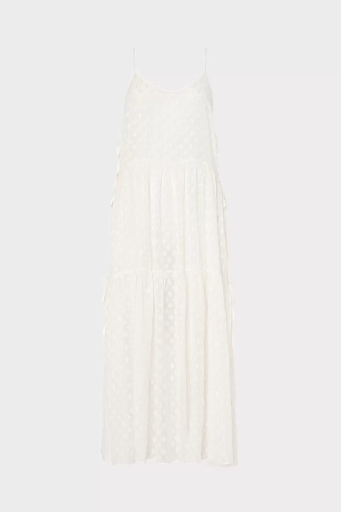 MILLY Jumpsuits & Rompers-Valeria Diamond Jacquard Coverup Dress White/Gold