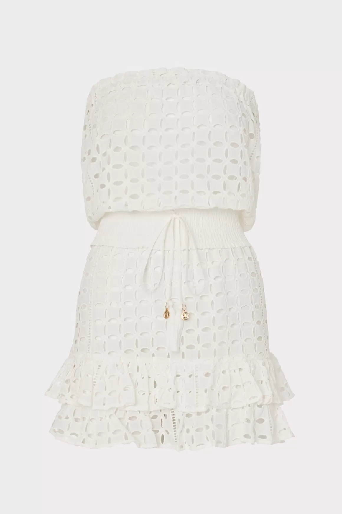 MILLY Jumpsuits & Rompers-Verity Cotton Eyelet Dress White