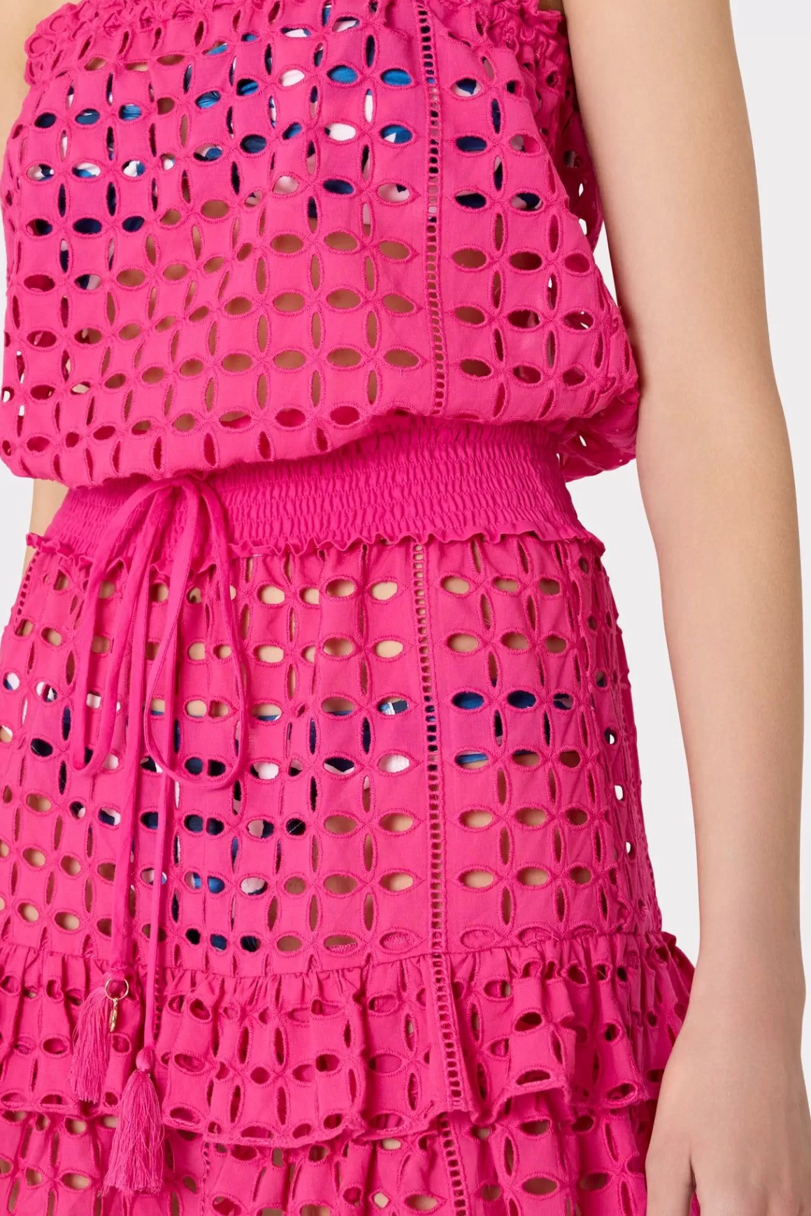 MILLY Cover-Ups-Verity Cotton Eyelet Dress Pink