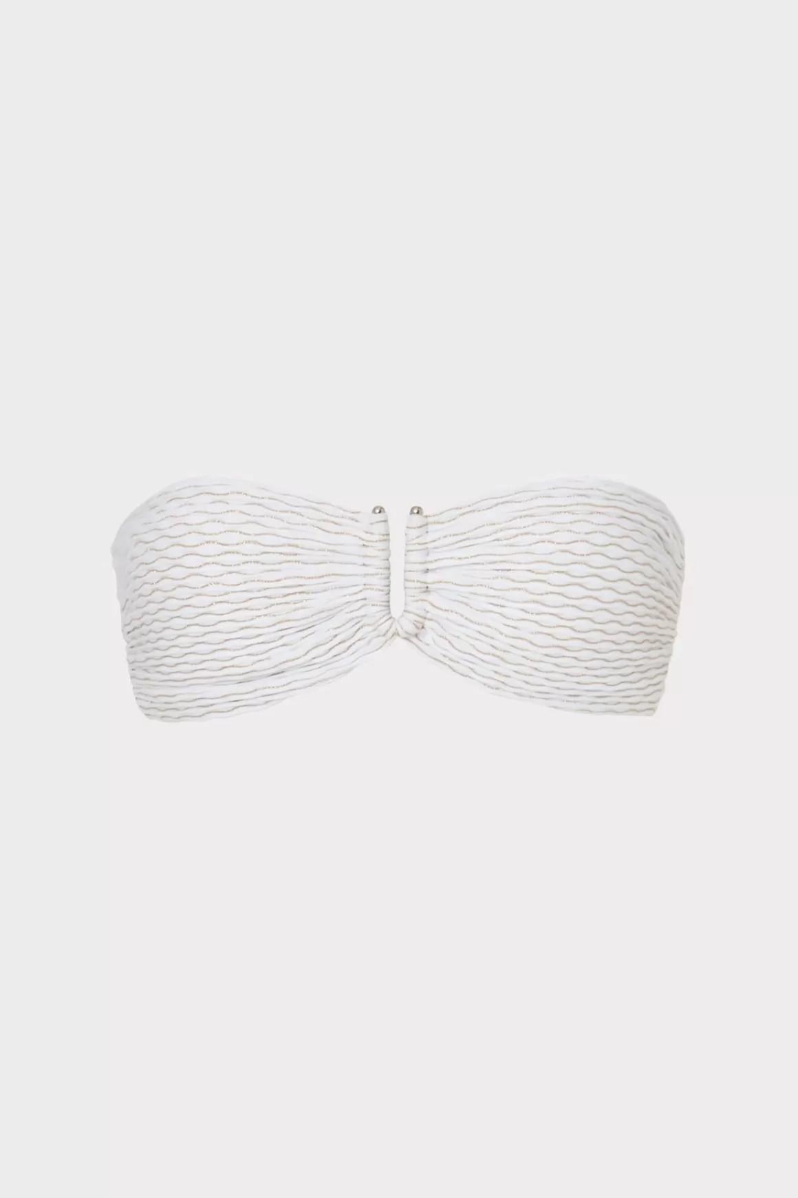 MILLY Bikinis-Verone Texture Waves Bandeau Top White