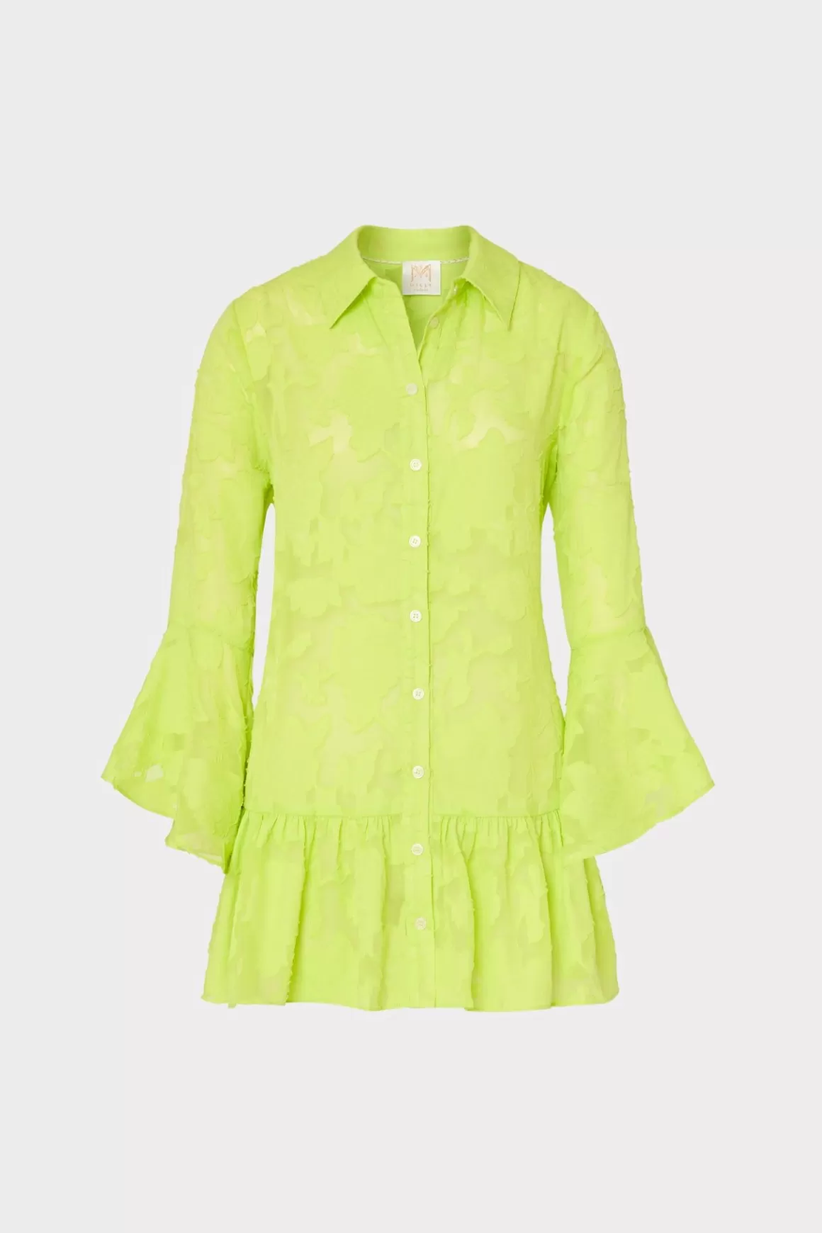 MILLY Cover-Ups-Vierra Burnout Coverup Dress Neon Yellow