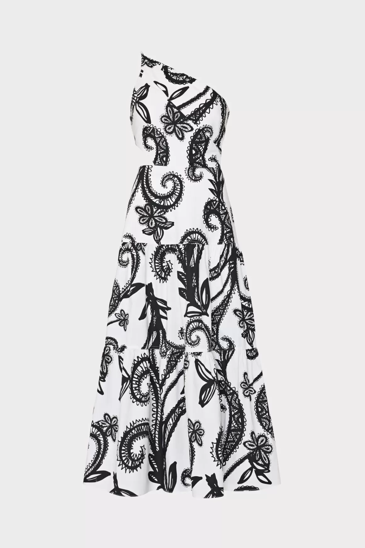 MILLY Jumpsuits & Rompers-Vintage Vine Poplin Dress Black/White