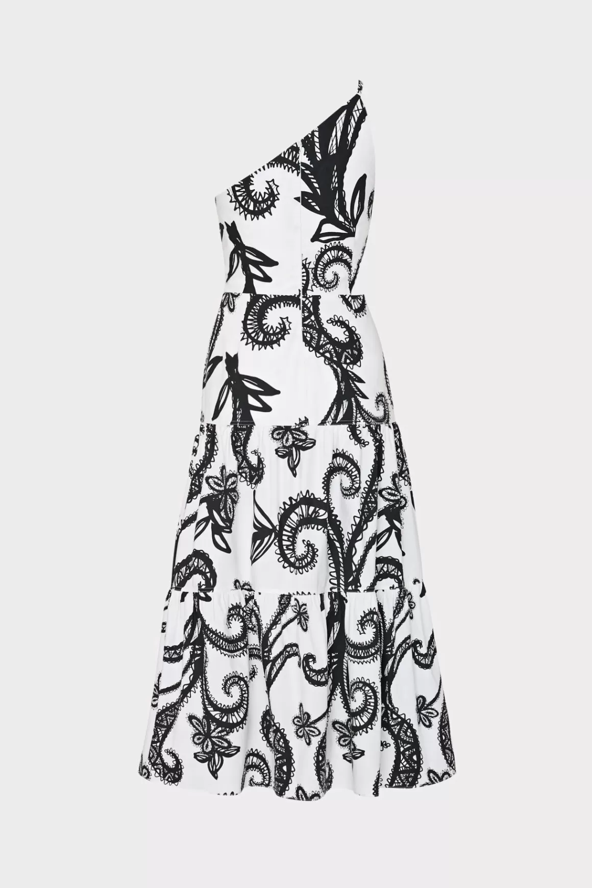 MILLY Sundresses-Vintage Vine Poplin Dress Black/White