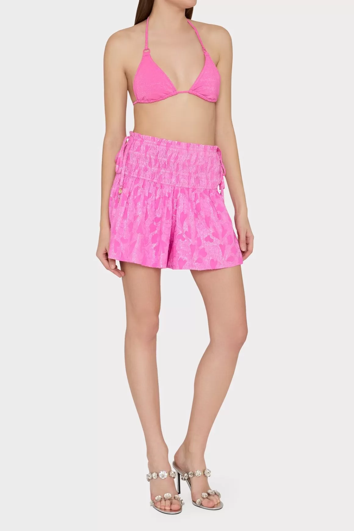 MILLY Jumpsuits & Rompers-Wendy Lurex Jacquard Shorts Pink