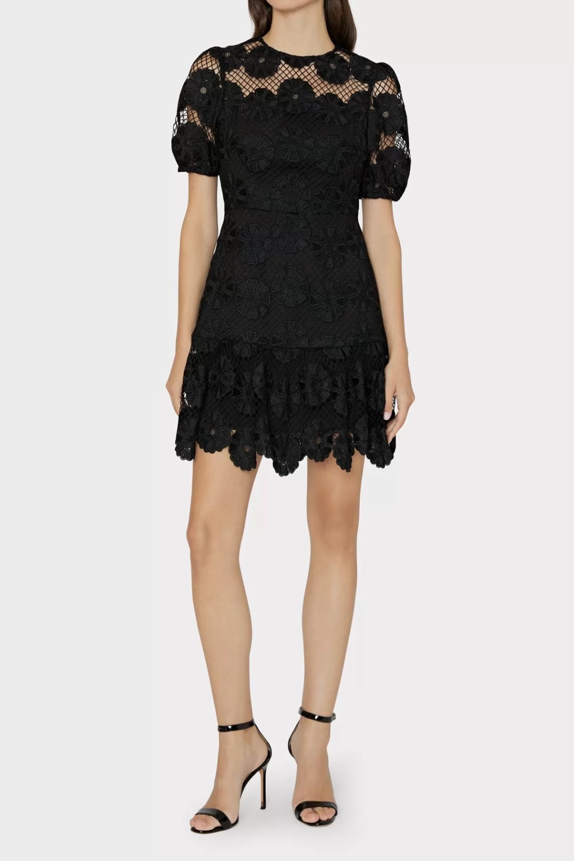 MILLY Little Black Dresses-Yasmin Daisy Lace Dress Black