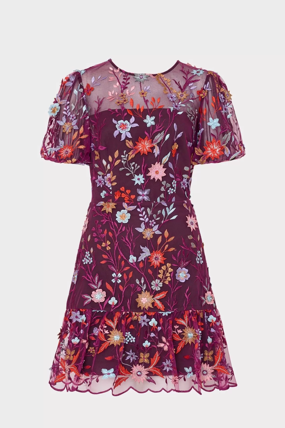 MILLY Mini Dresses-Yasmin Tropical Garden Embroidered Dress Multi