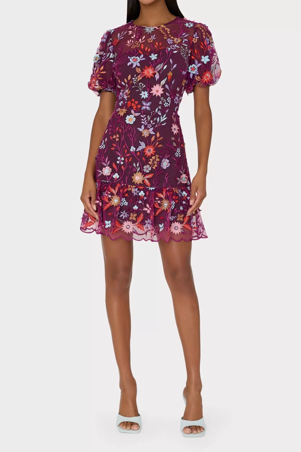 MILLY Mini Dresses-Yasmin Tropical Garden Embroidered Dress Multi