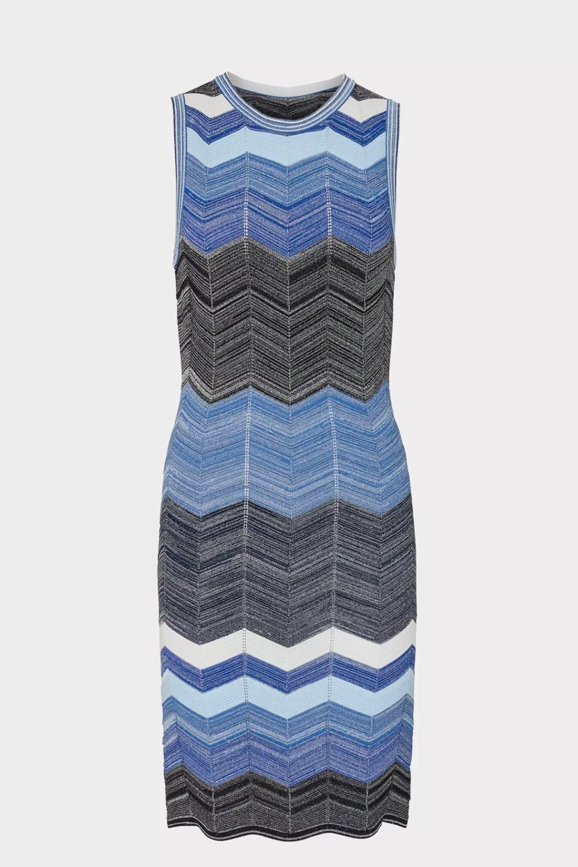 MILLY Knit Dresses-Zig Zag Knit Mini Dress Navy Multi